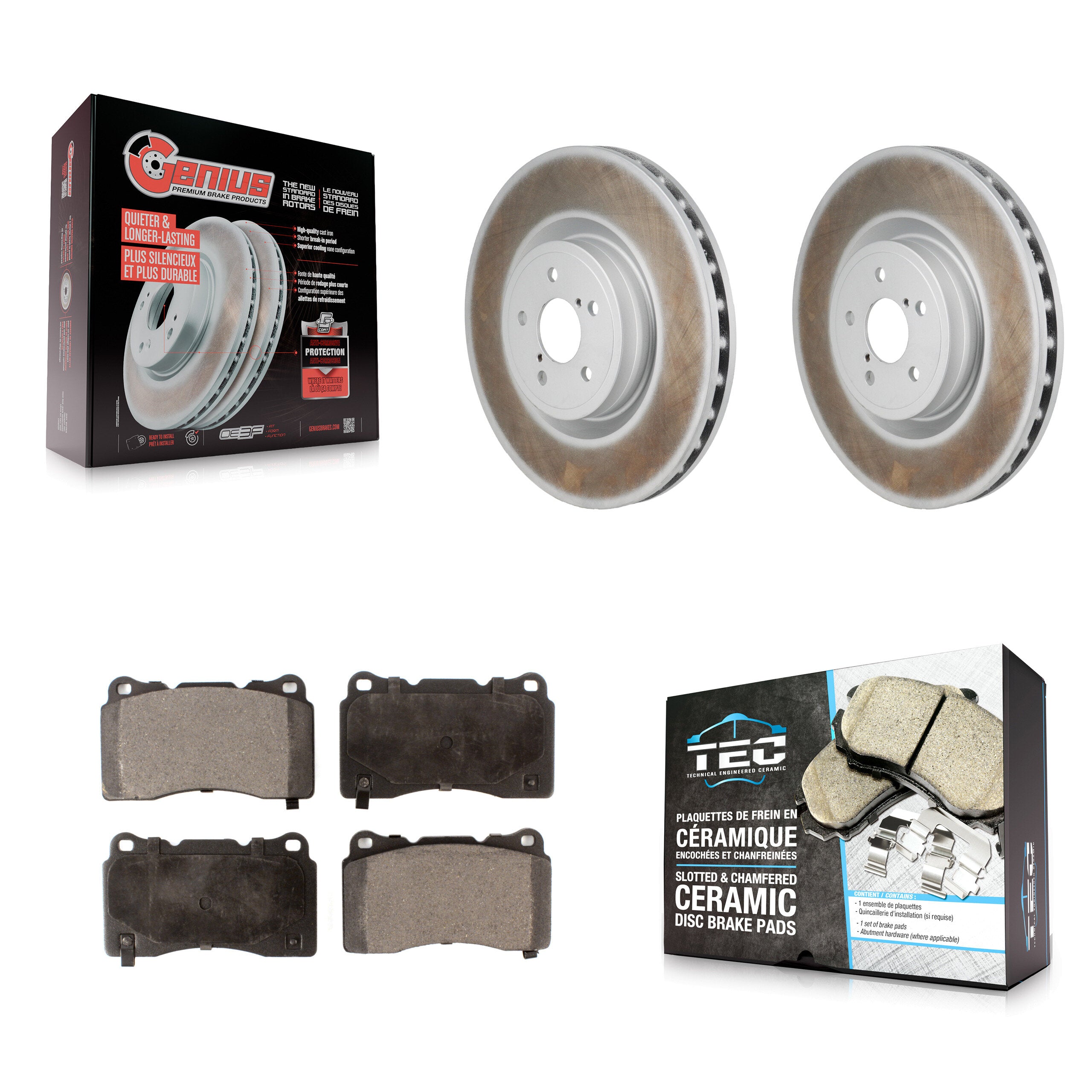 Front Coated Disc Brake Rotors And Ceramic Pads Kit For Subaru BRZ Impreza Toyota 86 KGT-103437