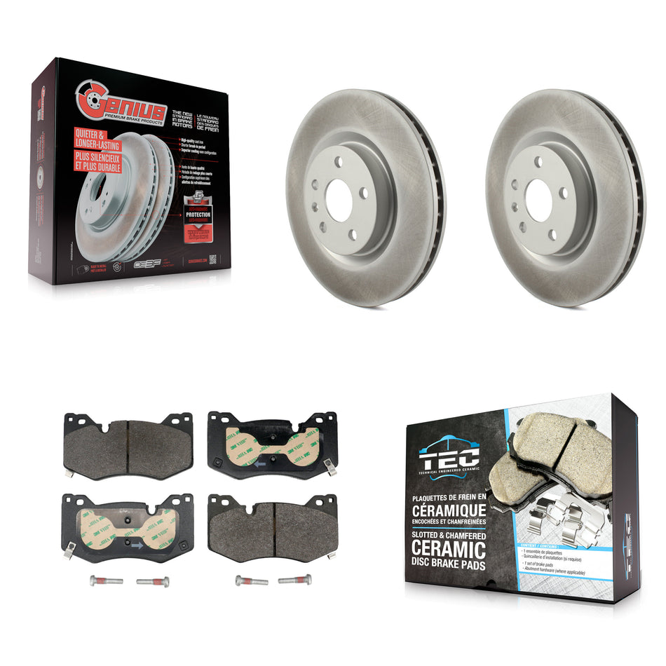 Front Coated Disc Brake Rotors And Ceramic Pads Kit For Chevrolet Corvette KGT-103446