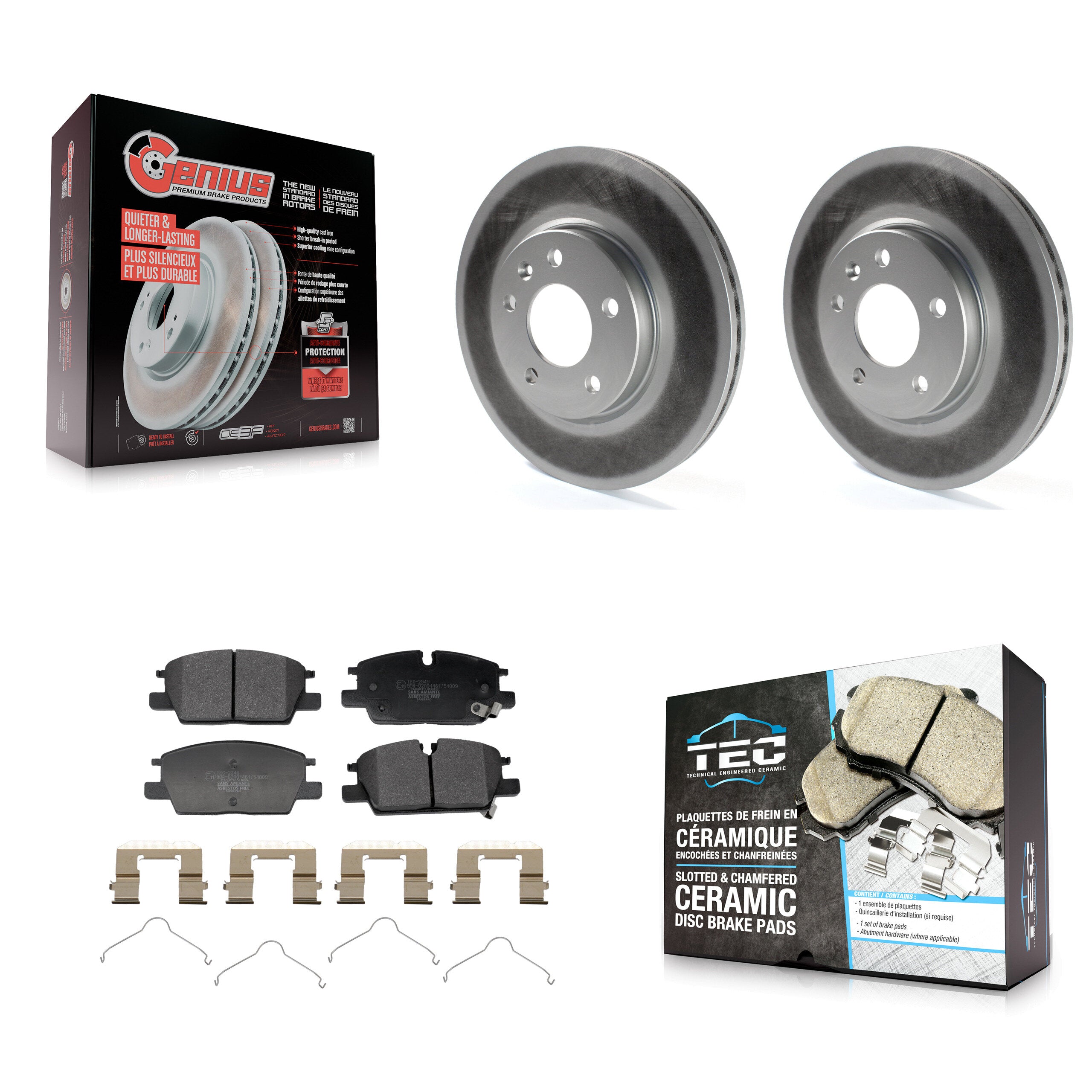 Front Coat Disc Brake Rotor Ceramic Pad Kit For Chevrolet Equinox GMC Terrain Malibu Trax KGT-103448
