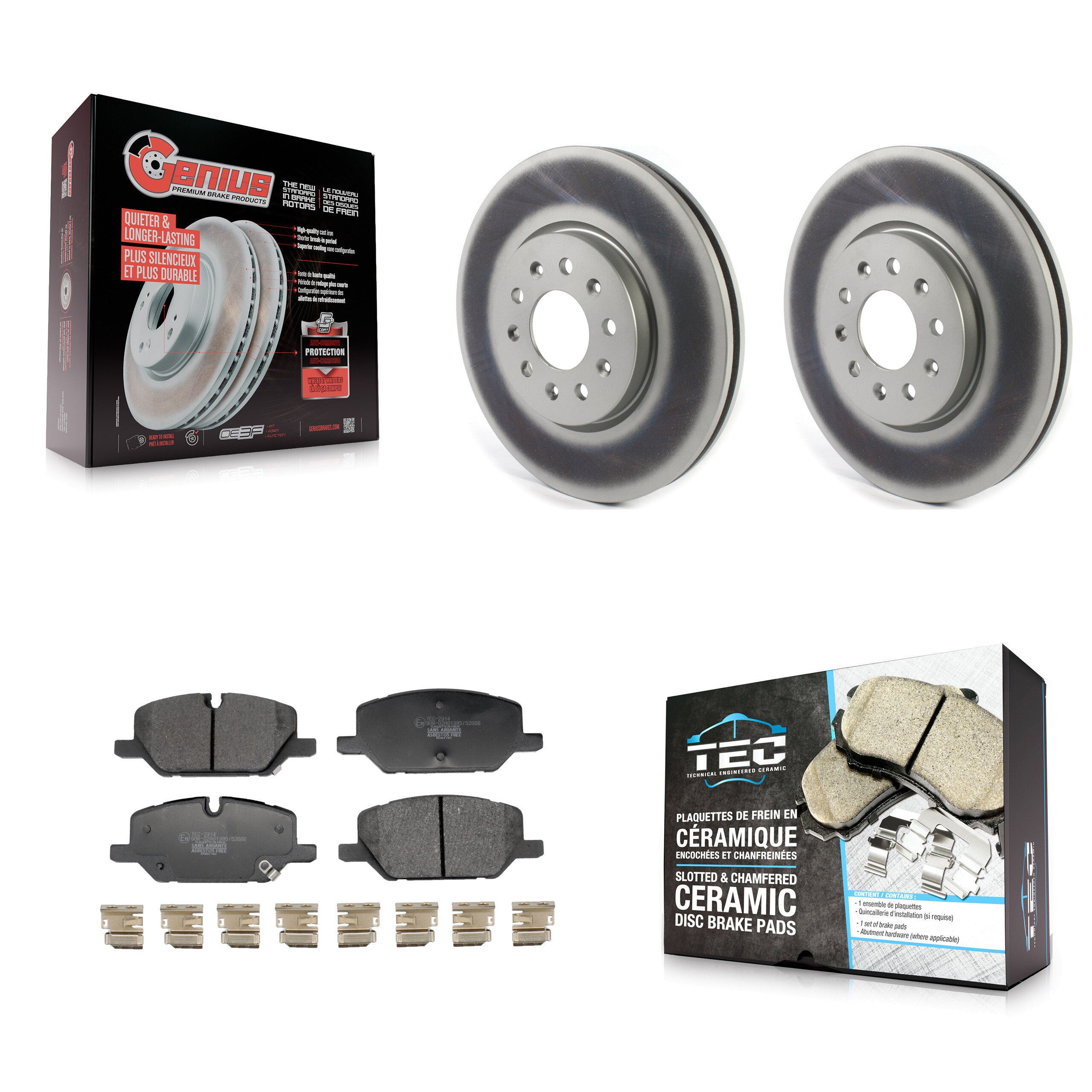 Front Coated Disc Brake Rotors And Ceramic Pads Kit For Chevrolet Equinox GMC Terrain KGT-103449