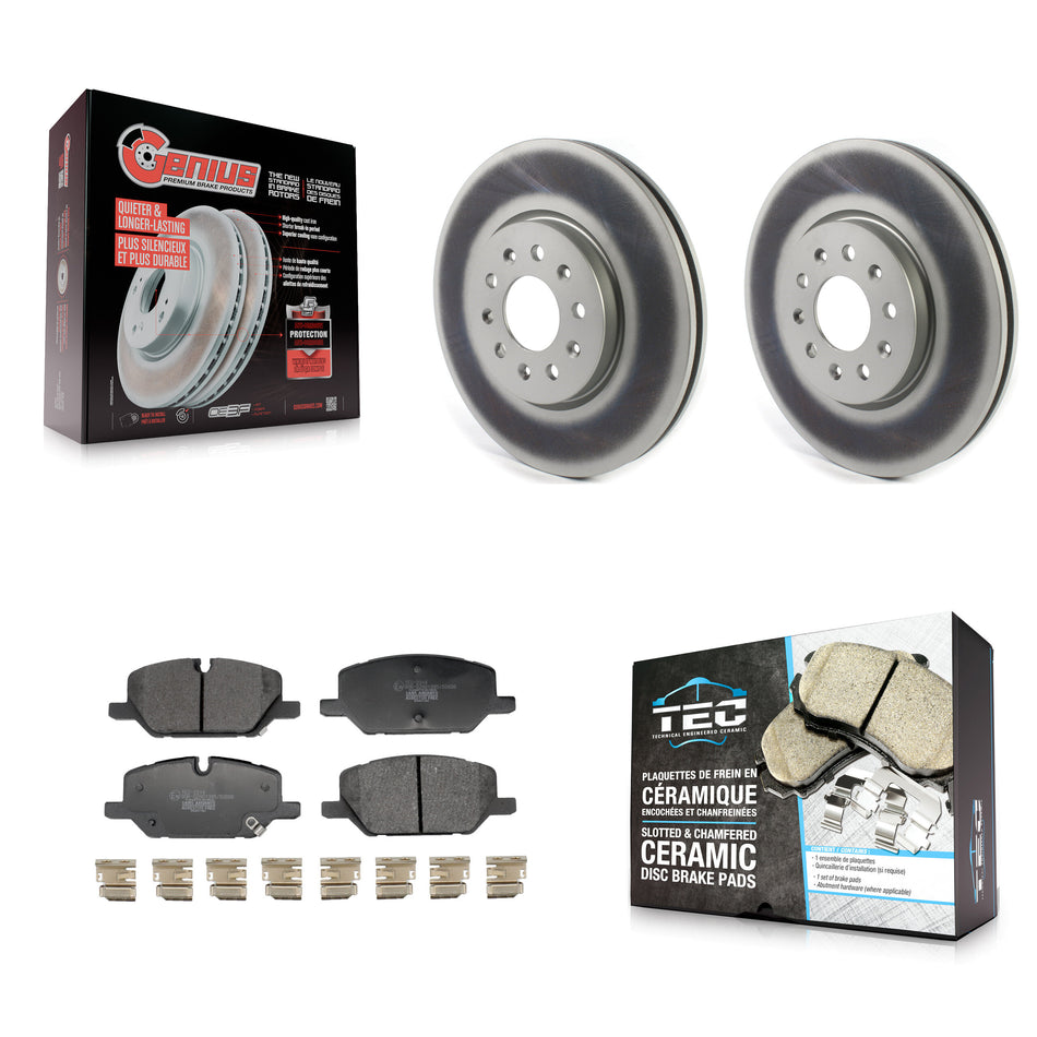 Front Coated Disc Brake Rotors And Ceramic Pads Kit For Chevrolet Equinox GMC Terrain KGT-103449