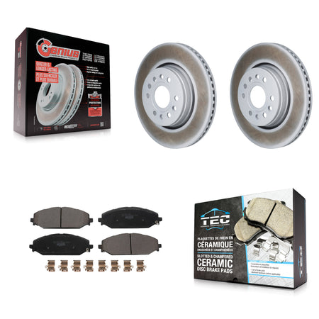Front Coated Disc Brake Rotors And Ceramic Pads Kit For Ram 1500 Jeep Wagoneer Grand L KGT-103451