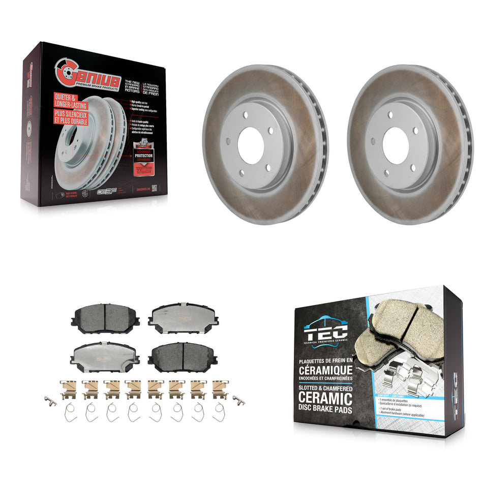 Front Coated Disc Brake Rotors And Ceramic Pads Kit For Nissan Rogue KGT-103459