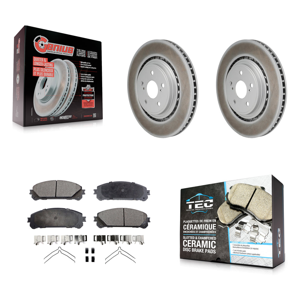 Front Coated Disc Brake Rotors And Ceramic Pads Kit For 2020-2022 Toyota Highlander KGT-103460