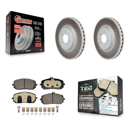 Front Coated Brake Rotor Ceramic Pad Kit For Mercedes-Benz GLB250 GLA250 A220 CLA250 A250 KGT-103461