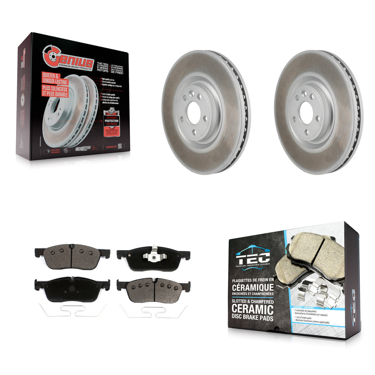 Front Coat Disc Brake Rotors Ceramic Pad Kit For Land Rover Discovery Sport Jaguar E-Pace KGT-103465
