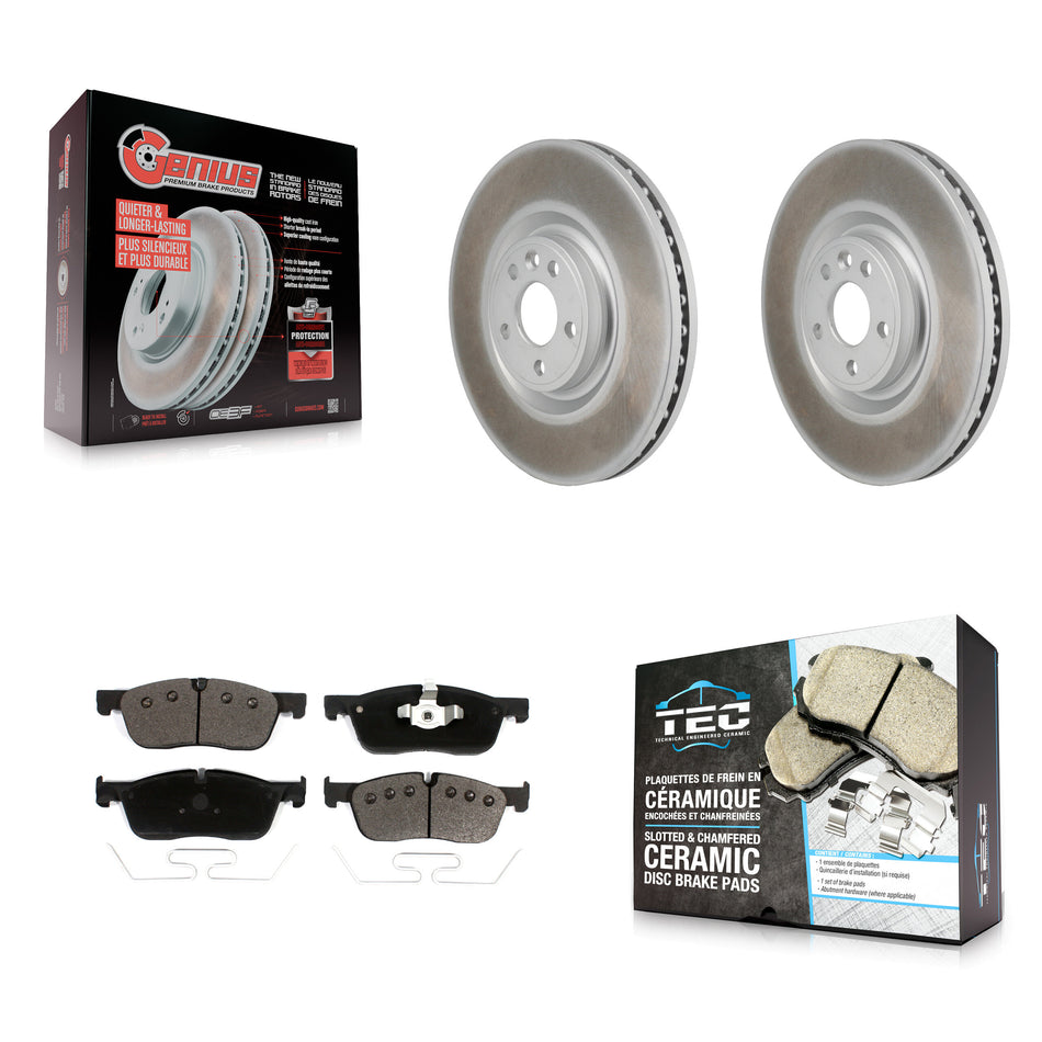 Front Coat Disc Brake Rotors Ceramic Pad Kit For Land Rover Discovery Sport Jaguar E-Pace KGT-103465