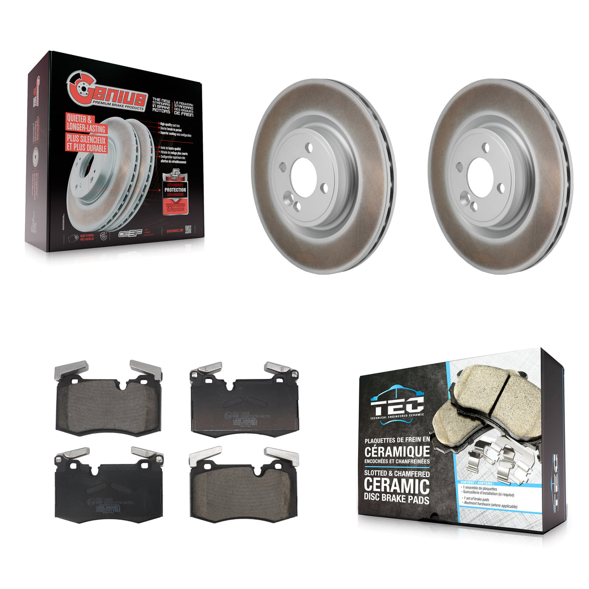Front Coated Brake Rotors Ceramic Pad Kit For Mini Cooper With 316mm Diameter Rotor KGT-103468