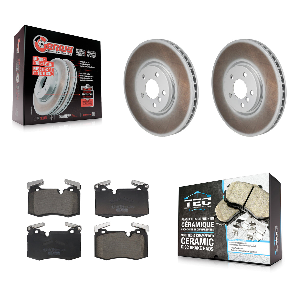 Front Coat Brake Rotor Ceramic Pad Kit For 16 Mini Cooper With 316mm Diameter KGT-103469