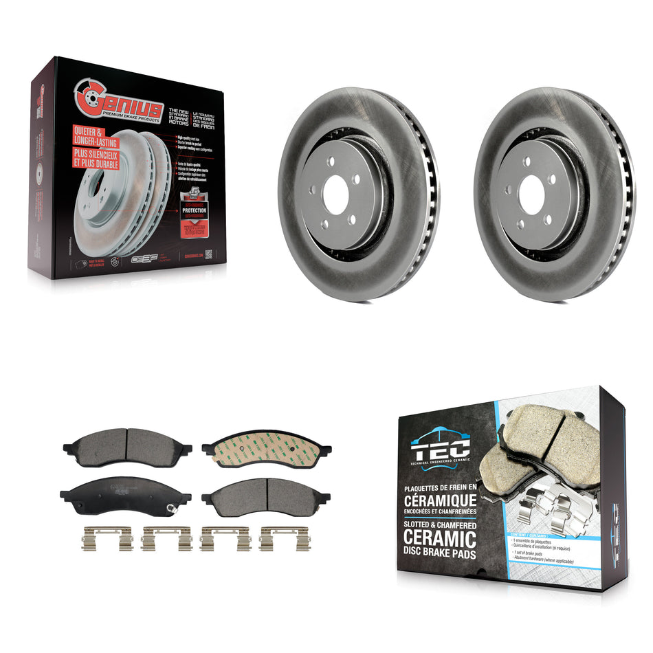Front Coated Disc Brake Rotors And Ceramic Pads Kit For Lincoln Nautilus KGT-103480