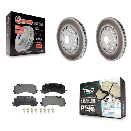 Front Coated Disc Brake Rotors And Ceramic Pads Kit For 2019-2021 Audi A8 Quattro 4.0L KGT-103484
