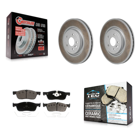 Front Coated Brake Rotor Ceramic Pad Kit For Jaguar XE XF With 325mm Diameter KGT-103485