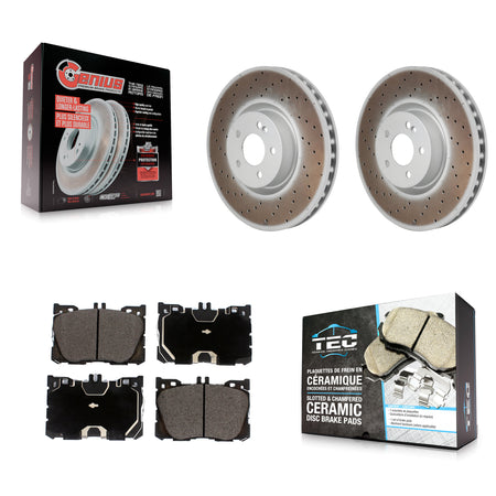 Front Coat Brake Rotor Ceramic Pad Kit For Mercedes-Benz C43 AMG GLC43 E450 E400 E300 E53 KGT-103489