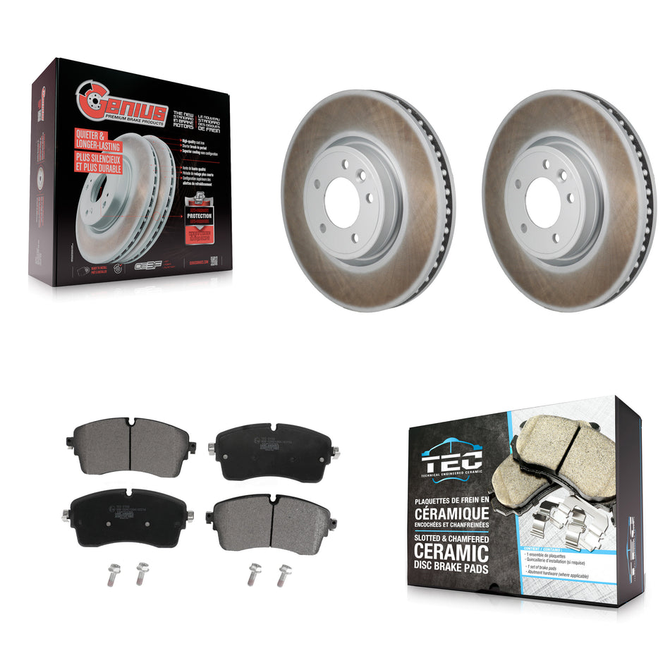 Front Coat Disc Brake Rotors Ceramic Pad Kit For Land Rover Discovery Range DIESEL engine KGT-103490