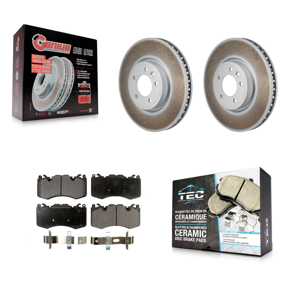 Front Coated Disc Brake Rotors And Ceramic Pads Kit For Land Rover Range Sport KGT-103491
