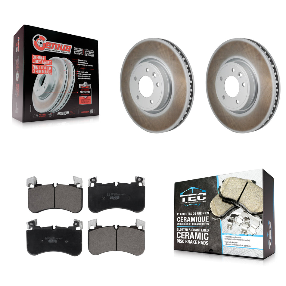 Front Coated Disc Brake Rotors And Ceramic Pads Kit For Land Rover Range Sport KGT-103492