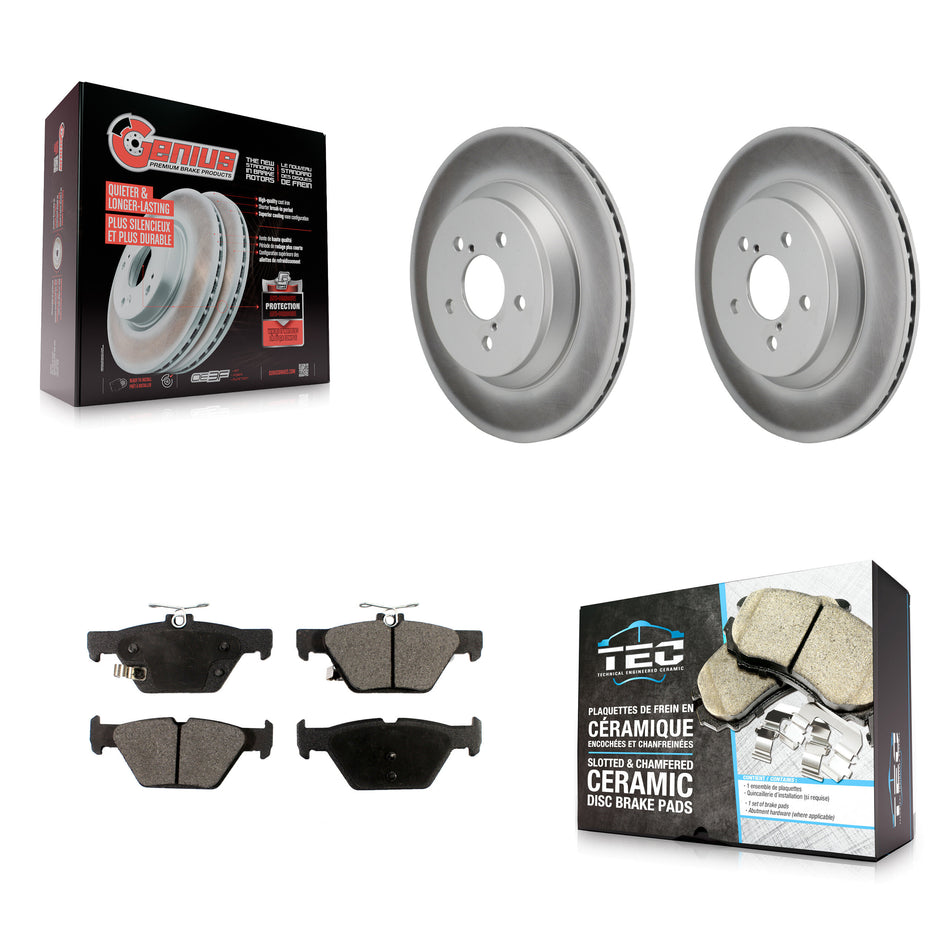 Rear Coated Brake Rotors Ceramic Pad Kit For Subaru Crosstrek With Electric Parking KGT-103512