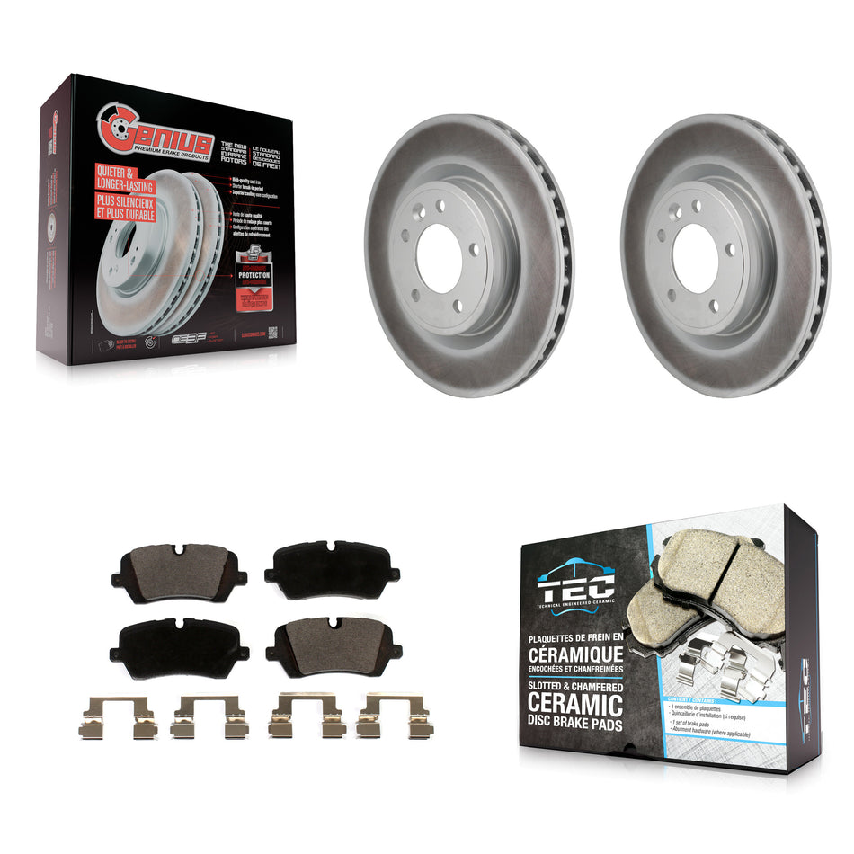Rear Coated Disc Brake Rotors And Ceramic Pads Kit For Land Rover Discovery Range KGT-103522