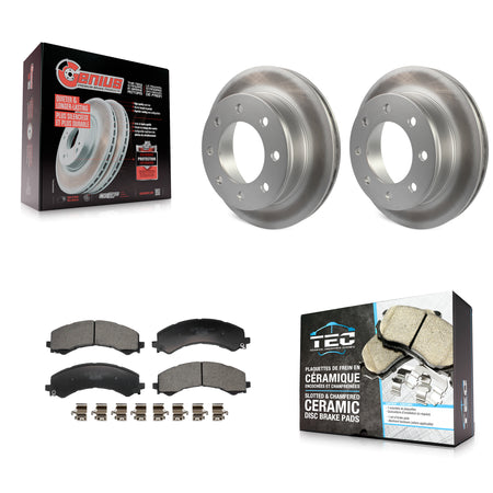 Rear Coated Brake Rotor & Ceramic Pad Kit For 2021-2024 GMC Savana 2500 Chevrolet Express KGT-103528