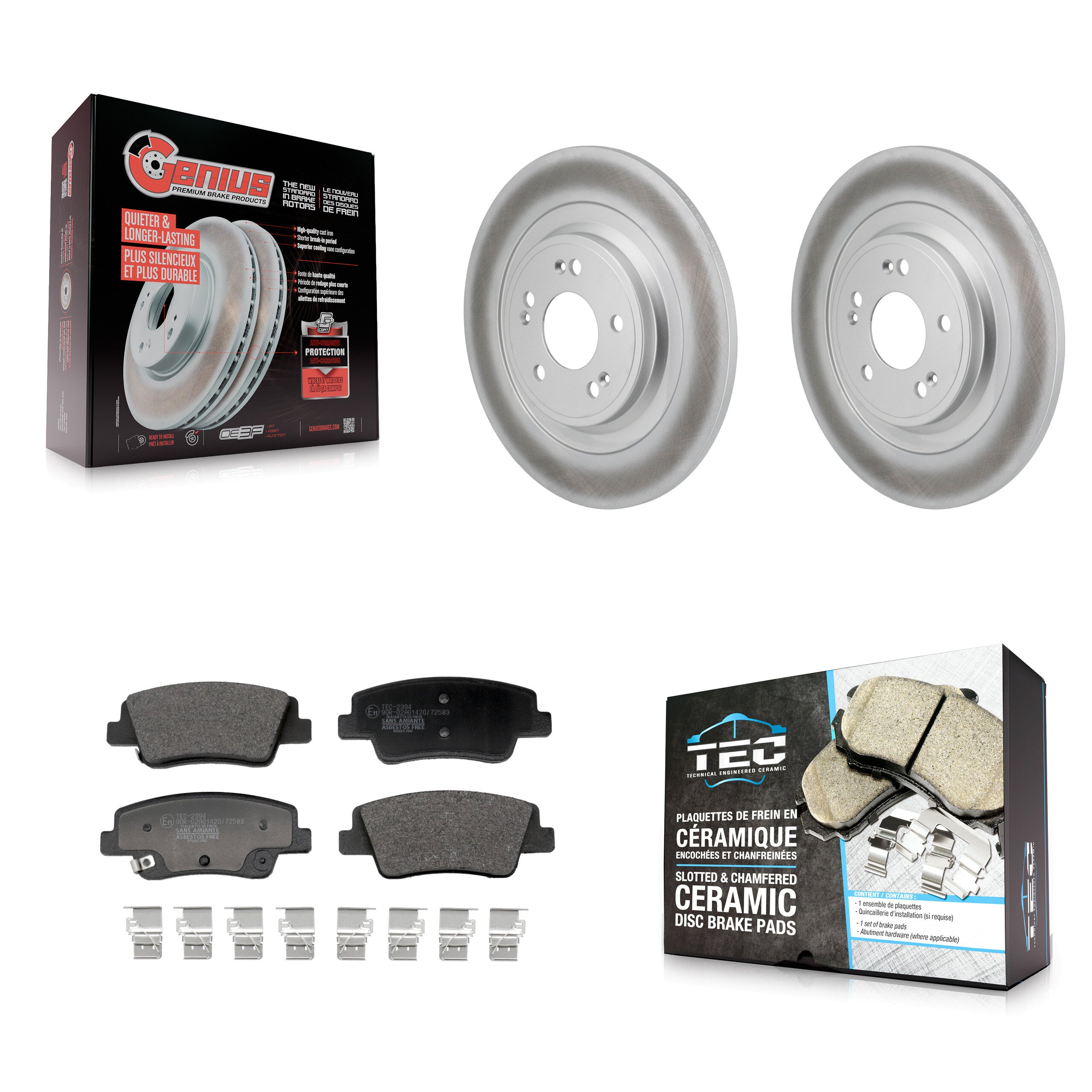Rear Coat Brake Rotor Ceramic Pad Kit For Hyundai Ioniq 5 Genesis Kia EV6 GV70 6 GV60 G80 KGT-103530