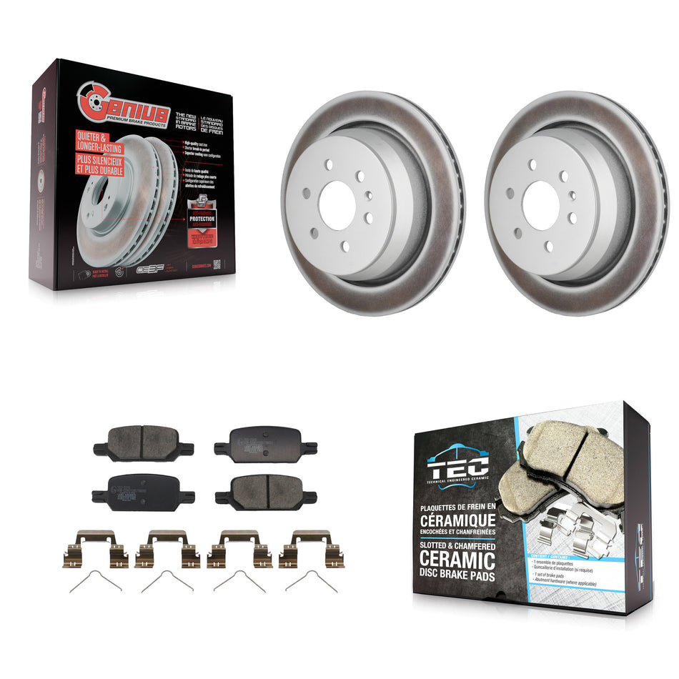 Rear Coated Disc Brake Rotors Ceramic Pad Kit For 2021-2022 Chevrolet Colorado GMC Canyon KGT-103537