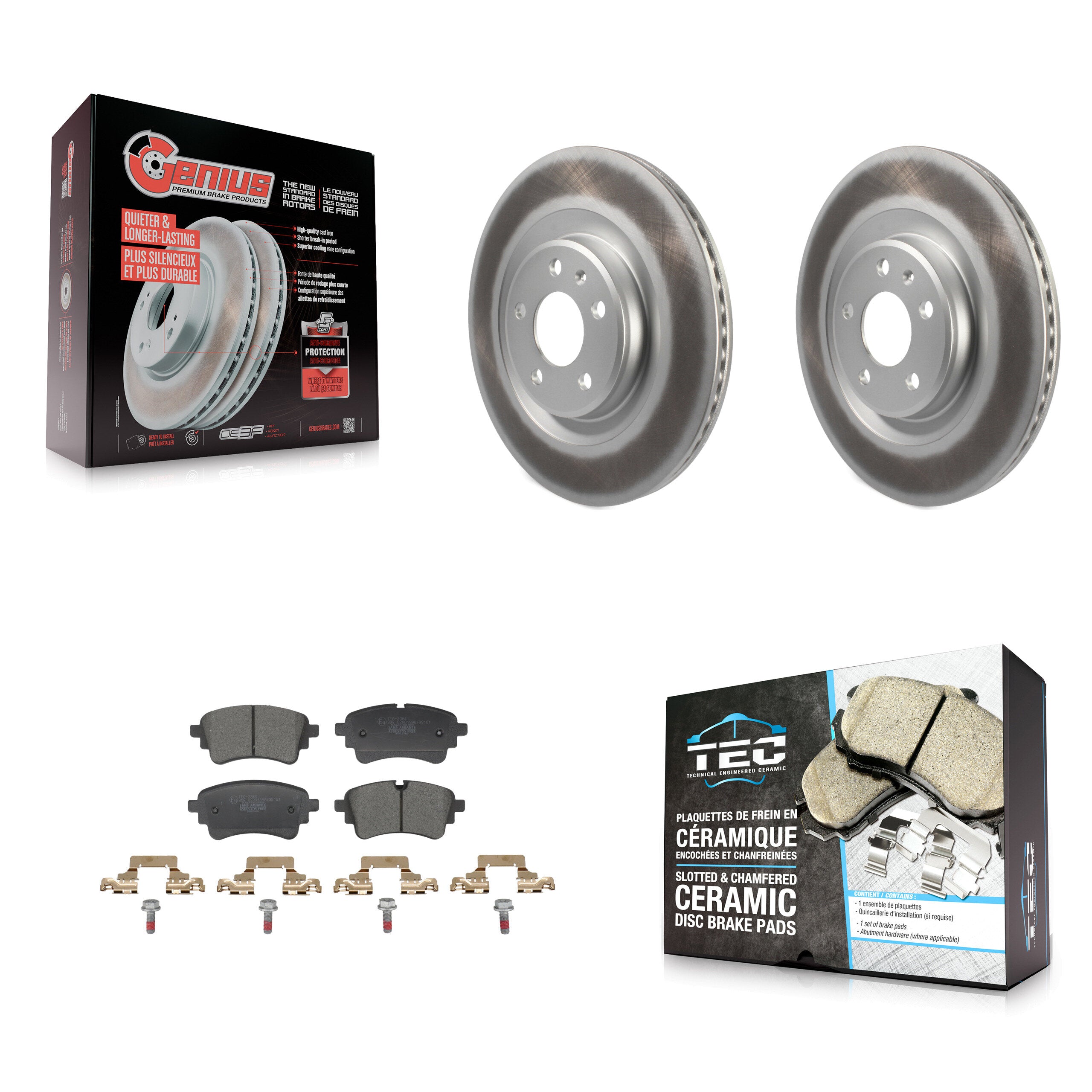 Rear Coat Brake Rotors Ceramic Pad Kit For Audi Q5 Sportback A5 A4 Quattro S5 SQ5 allroad KGT-103539