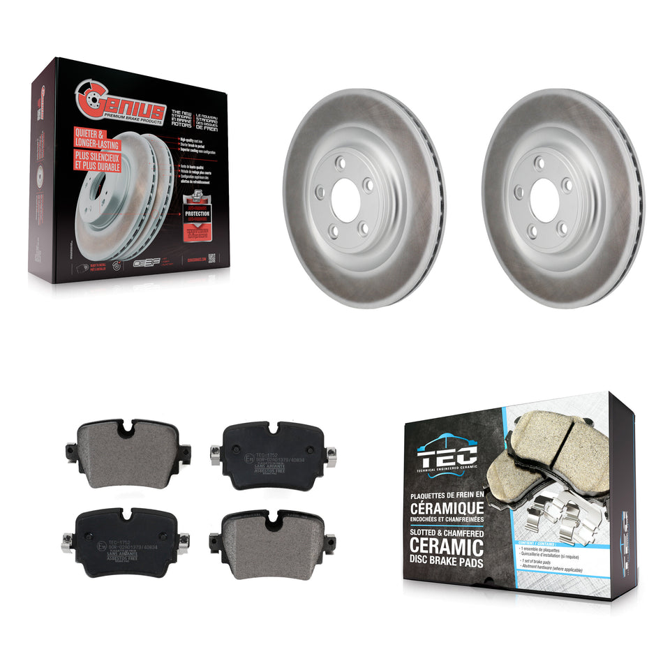 Rear Coated Disc Brake Rotors And Ceramic Pads Kit For Jaguar F-Type XJ KGT-103559