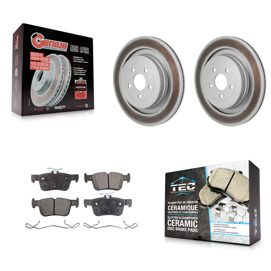 Rear Coated Disc Brake Rotors And Ceramic Pads Kit For Ford Edge Lincoln Nautilus KGT-103562