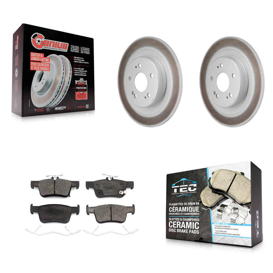 Rear Coated Disc Brake Rotors And Ceramic Pads Kit For 2021-2023 Acura TLX KGT-103563