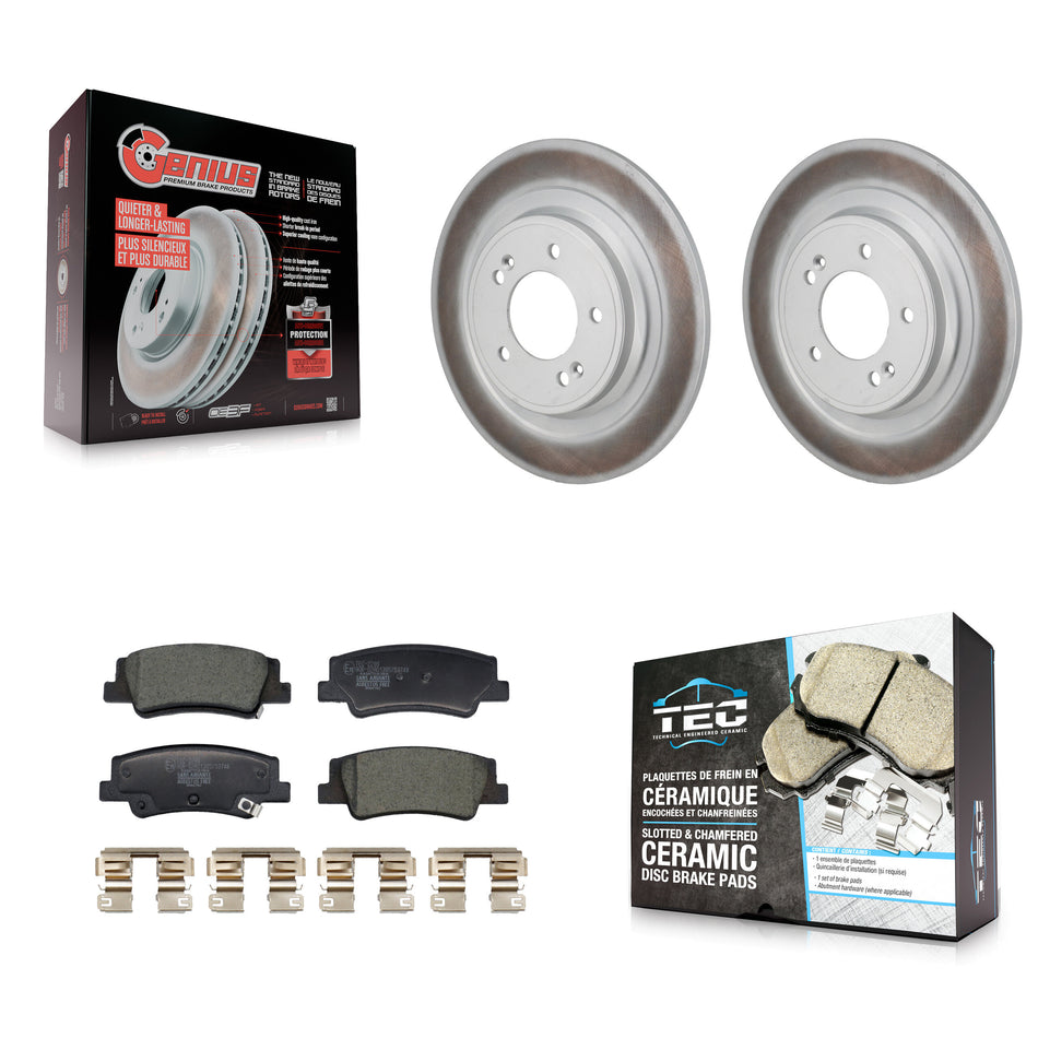 Rear Coated Disc Brake Rotors And Ceramic Pads Kit For Hyundai Tucson Kia Sportage KGT-103568