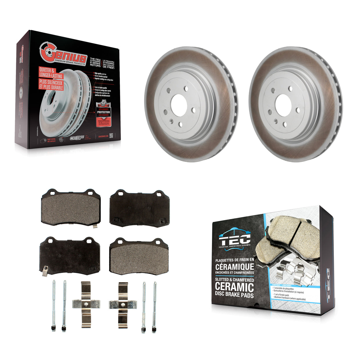 Rear Coated Disc Brake Rotors And Ceramic Pads Kit For Tesla S KGT-103575