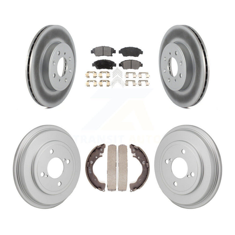 Front Rear Coated Disc Brake Rotors Ceramic Pads And Drum Kit For 2015-2020 Honda Fit KGT-103587