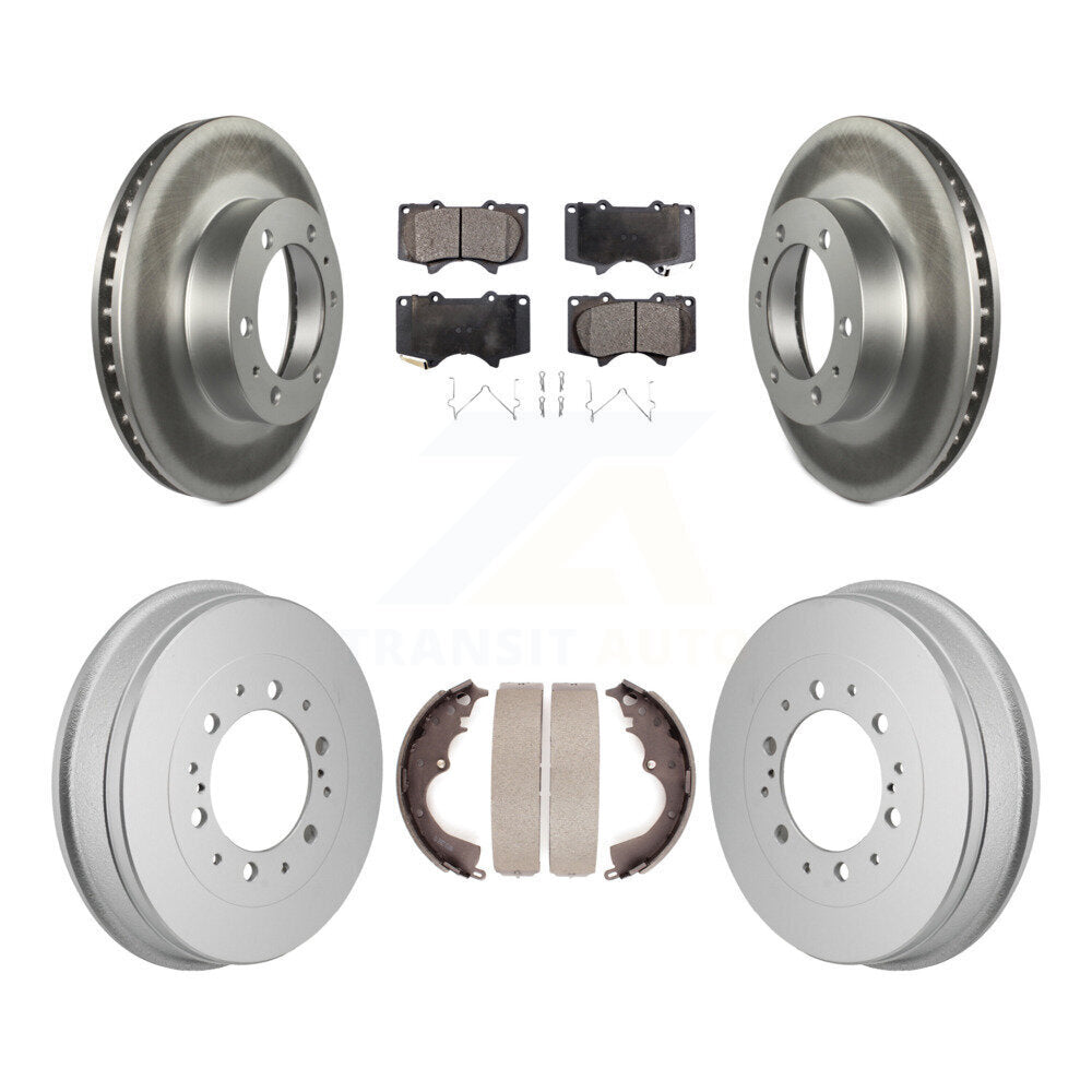 Front Rear Coated Disc Brake Rotors Ceramic Pads And Drum Kit For Toyota Tacoma KGT-103589