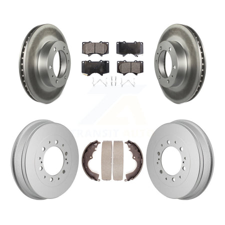 Front Rear Coated Disc Brake Rotors Ceramic Pads And Drum Kit For Toyota Tacoma KGT-103589
