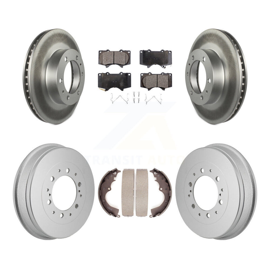 Front Rear Coated Disc Brake Rotors Ceramic Pads And Drum Kit For Toyota Tacoma KGT-103589