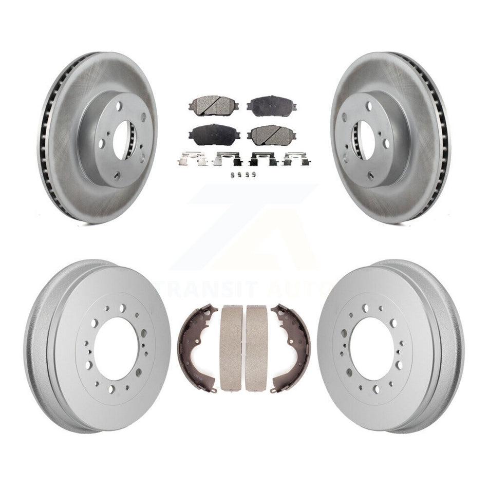 Front Rear Coat Brake Rotor Ceramic Pad Drum Kit For 2015 Toyota Tacoma With 5 Lug Wheels KGT-103590