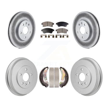 Front Rear Coated Disc Brake Rotors Ceramic Pads And Drum Kit For Chevrolet Sonic KGT-103591