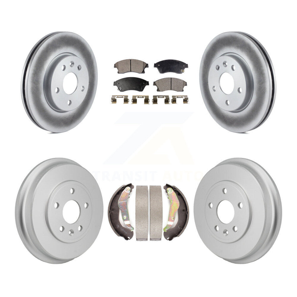 Front Rear Coated Disc Brake Rotors Ceramic Pads And Drum Kit For Chevrolet Sonic KGT-103591