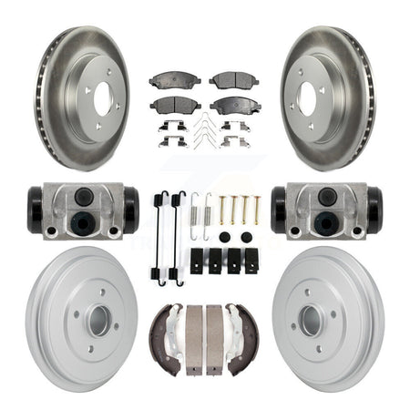 Front Rear Coated Disc Brake Rotor Ceramic Pad Drum Kit (9Pc) For Nissan Micra Versa Note KGT-103604