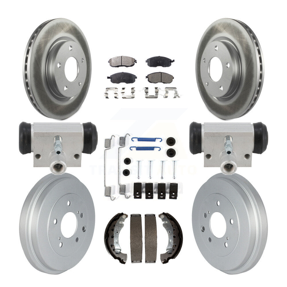 Front Rear Coated Disc Brake Rotors Ceramic Pads And Drum Kit (9Pc) For Nissan Sentra KGT-103605