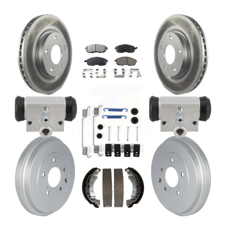 Front Rear Coated Disc Brake Rotors Ceramic Pads And Drum Kit (9Pc) For Nissan Sentra KGT-103605