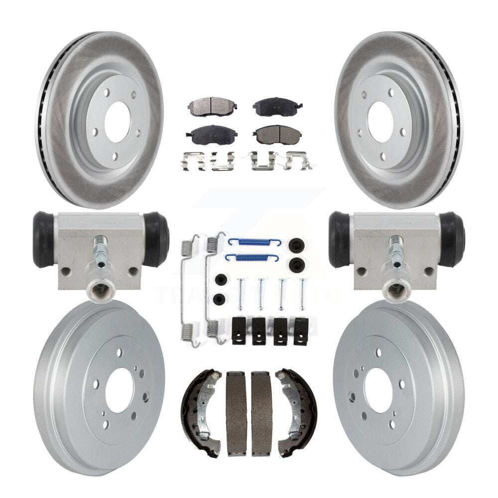 Front Rear Coated Brake Rotor Ceramic Pad & Drum Kit (9Pc) For Nissan Sentra Turbocharged KGT-103606