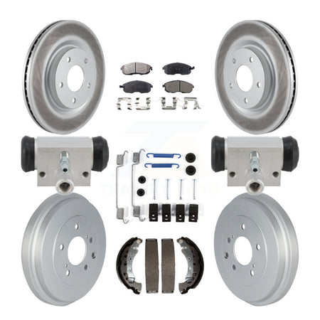 Front Rear Coated Brake Rotor Ceramic Pad & Drum Kit (9Pc) For Nissan Sentra Turbocharged KGT-103606