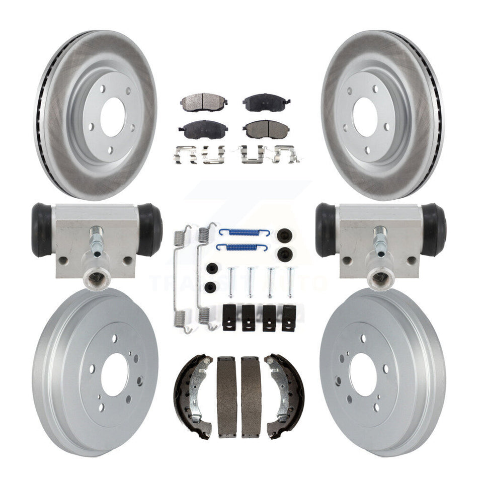 Front Rear Coated Brake Rotor Ceramic Pad & Drum Kit (9Pc) For Nissan Sentra Turbocharged KGT-103606