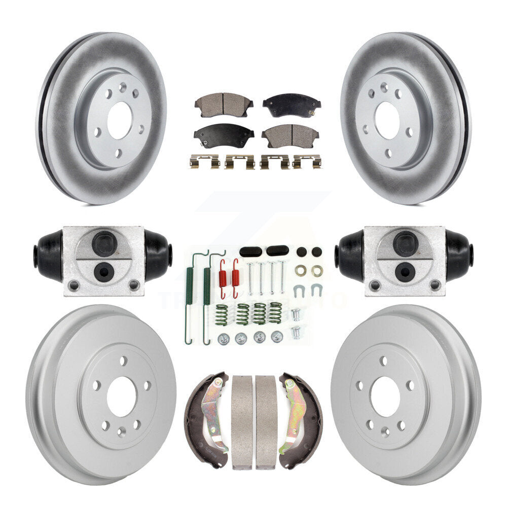 Front Rear Coated Disc Brake Rotors Ceramic Pads And Drum Kit (9Pc) For Chevrolet Sonic KGT-103608