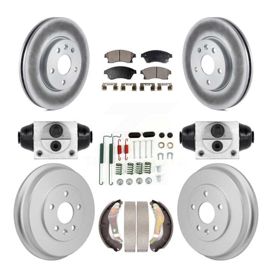 Front Rear Coated Disc Brake Rotors Ceramic Pads And Drum Kit (9Pc) For Chevrolet Sonic KGT-103608