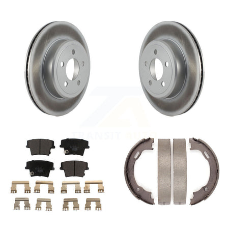 Rear Disc Coated Rotors Ceramic Pads And Parking Shoes Kit For Dodge Chrysler 300 Charger KGT-103630