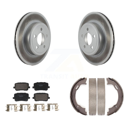 Rear Disc Coated Rotors Ceramic Pads & Parking Shoes Kit For Dodge Charger RWD with 5.7L KGT-103637