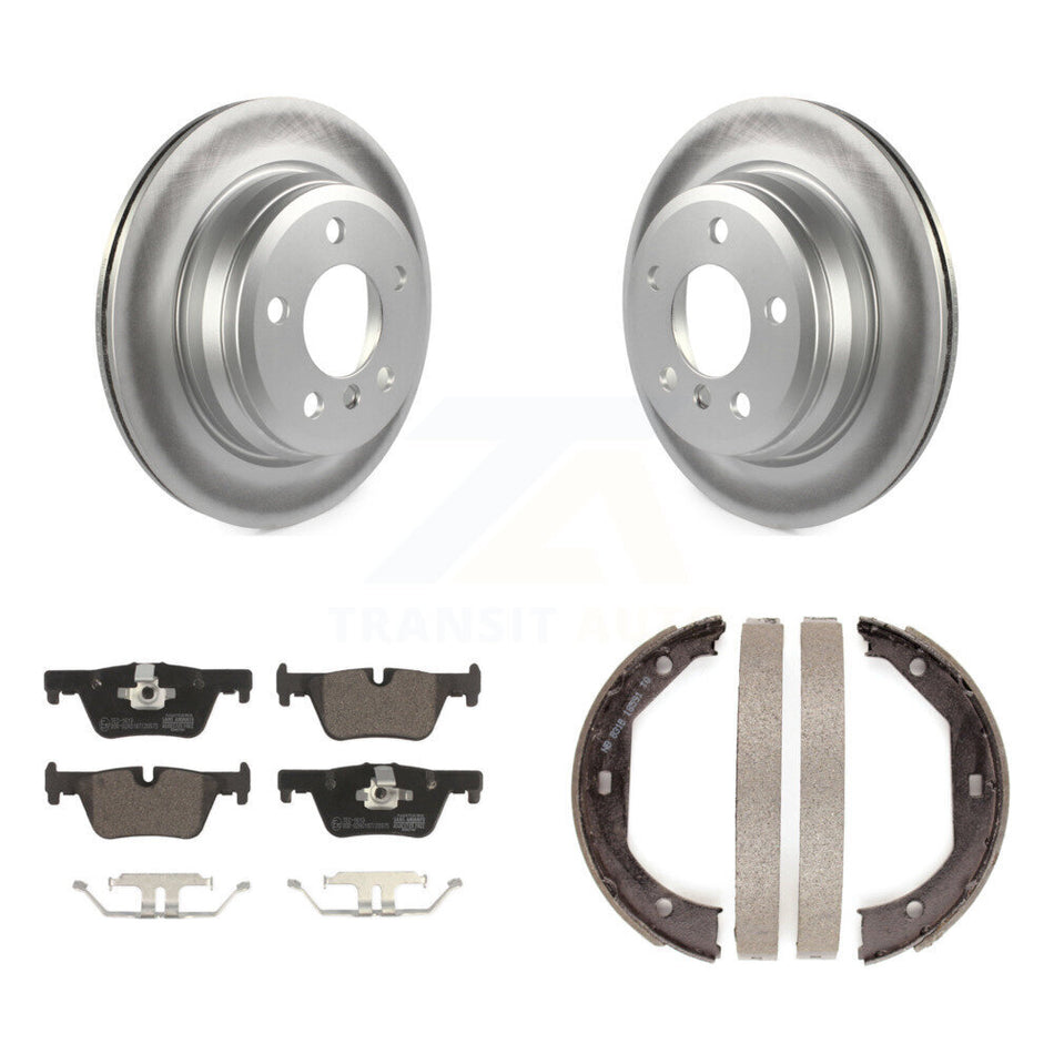 Rear Disc Coated Rotors Ceramic Pads Parking Shoes Kit For BMW 328i xDrive 330i 320i 428i KGT-103643
