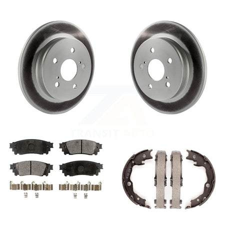 Rear Disc Coated Rotors Ceramic Pads And Parking Brake Shoes Kit For Toyota Camry RAV4 KGT-103653